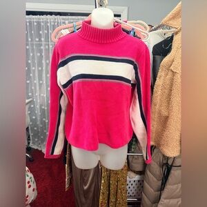 Y2K Women's Pink Striped Sweater
